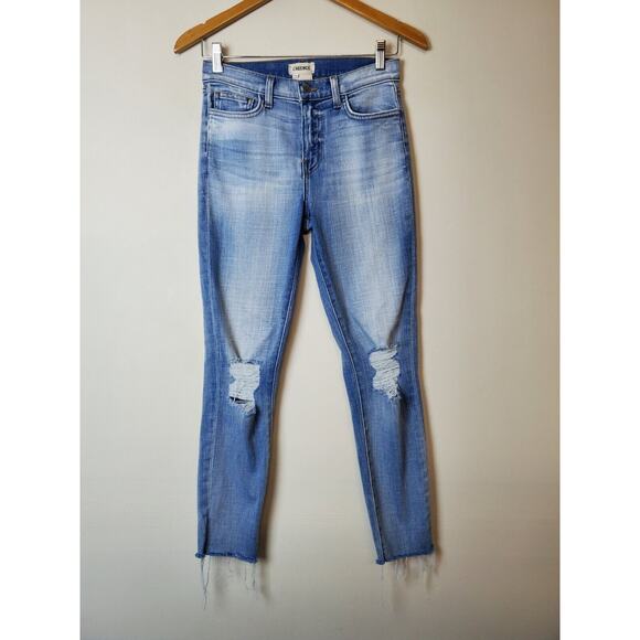 L'AGENCE Jeans 25 Womens High Rise Destroyed El Matador Raw Hems Distressed - Picture 2 of 12